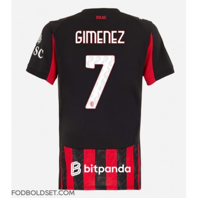 AC Milan Santiago Gimenez #7 Hjemmebanetrøje Dame 2025-26 Kortærmet AC Milan Santiago Gimenez #7 Hjemmebanetrøje Dame 2025-26 Kortærmet